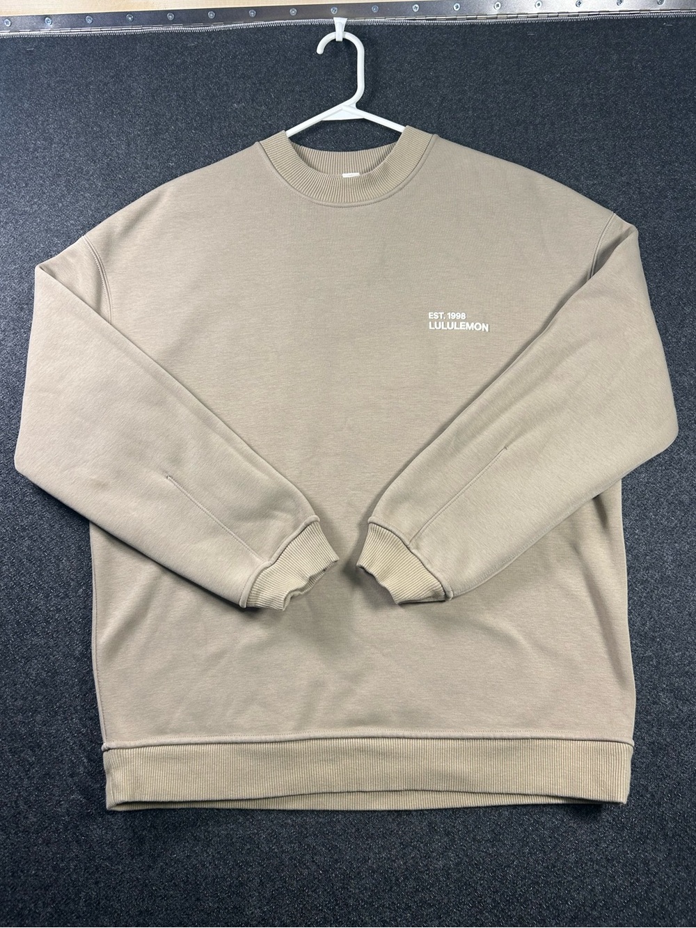 Lululemon Heavyweight Fleece Oversized Pullover Size Small Tan EST. 1998 Logo